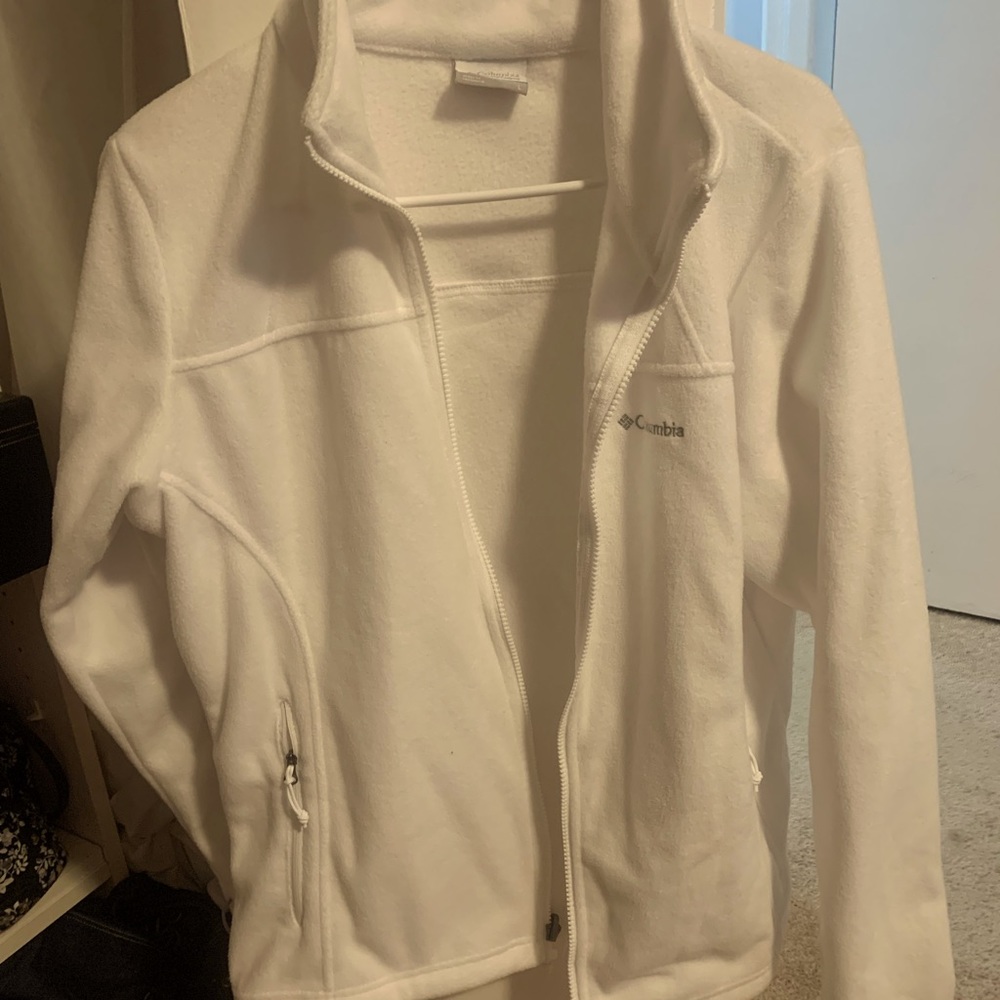 White fleece jacket- Columbia